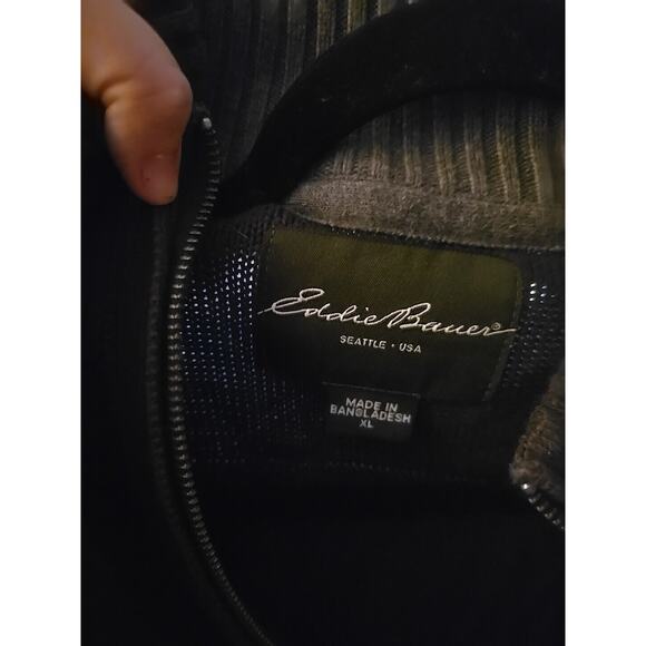 Eddie Bauer Brown Full Zip Mock Neck Long Sleeve Outdoor Sweater Men's Size XL - Picture 3 of 4